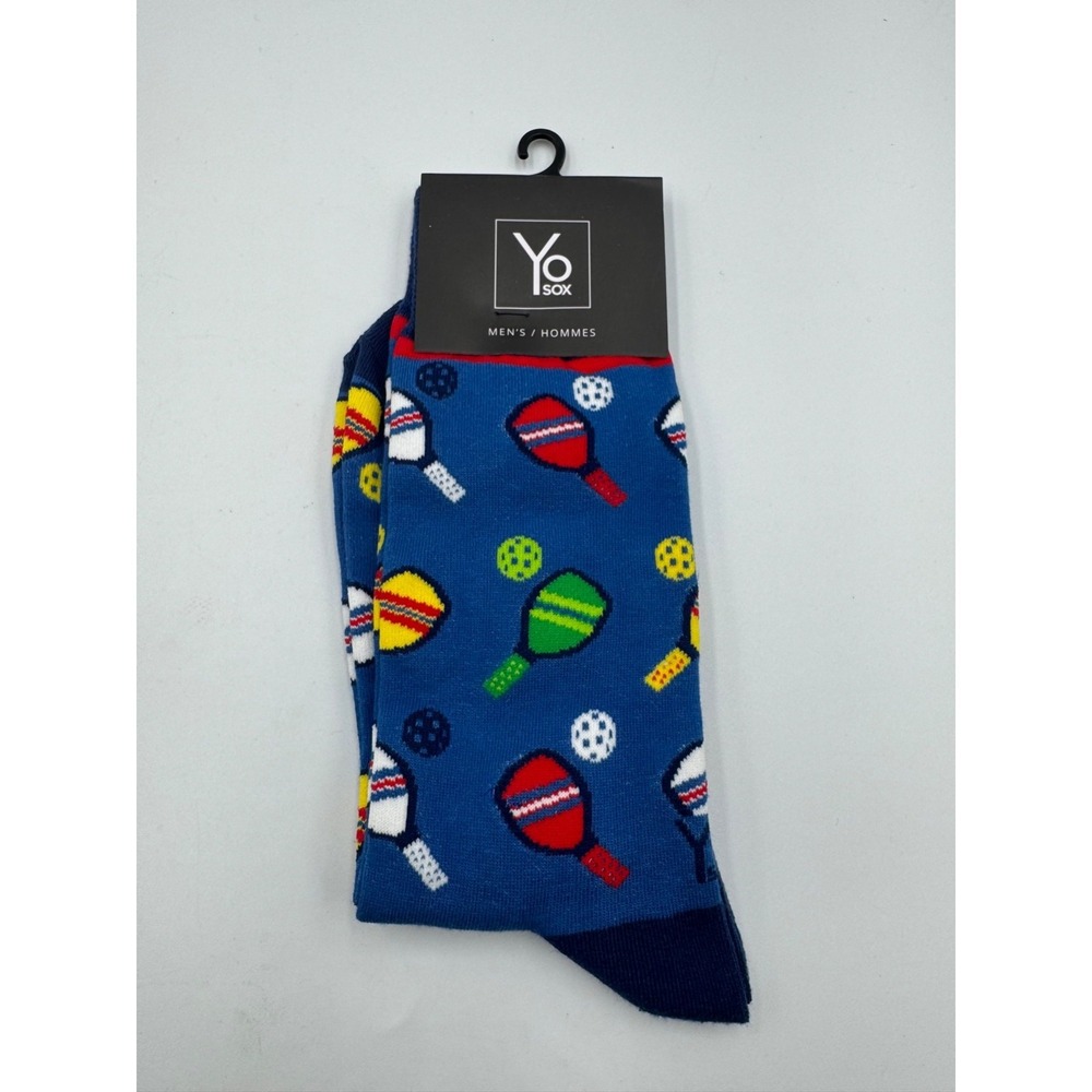 NWT Yo Sox Crew Socks Men's 7-12 Blue Multi Pickleball Winter Cozy Comfort